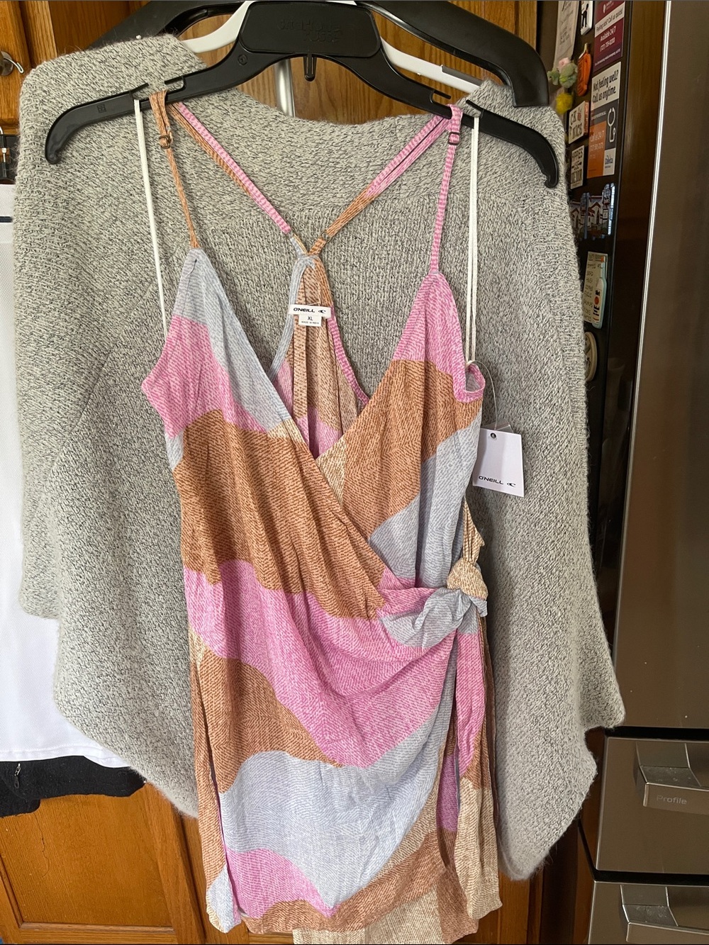 O'Neill Multicolor Lightweight Adjustable Strappy Wrap Dress XL